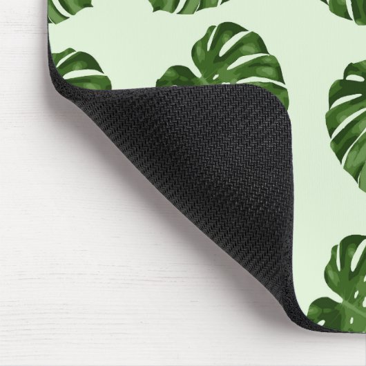 Palm-Blätter, tropisches Muster, Ihr Name Mousepad (Ecke)
