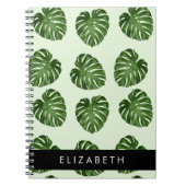 Palm-Blätter, tropisches Muster, Ihr Name Notizblock (Vorderseite)