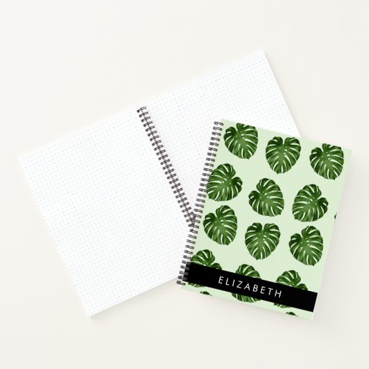 Palm-Blätter, tropisches Muster, Ihr Name Notizblock (Innenseite)
