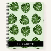 Palm-Blätter, tropisches Muster, Ihr Name Notizblock (Vorderseite)