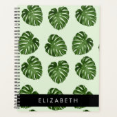 Palm-Blätter, tropisches Muster, Ihr Name Planer (Vorderseite)