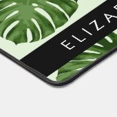 Palm-Blätter, tropisches Muster, Ihr Name Schreibtischunterlage (Ecke)