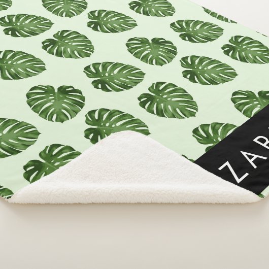 Palm-Blätter, tropisches Muster, Ihr Name Sherpadecke (3/4)