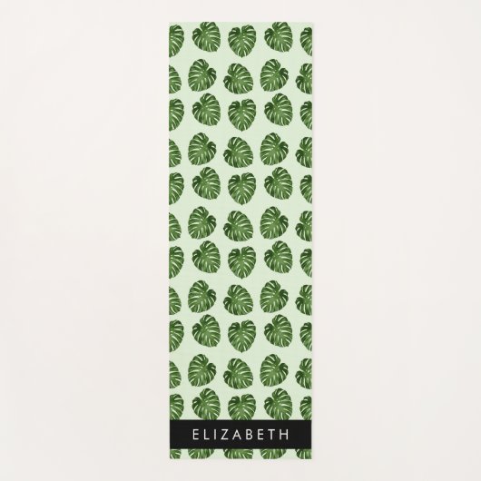 Palm-Blätter, tropisches Muster, Ihr Name Yogamatte (Vorderseite)