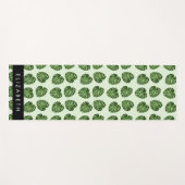 Palm-Blätter, tropisches Muster, Ihr Name Yogamatte (Vorderseite (Horizontal))