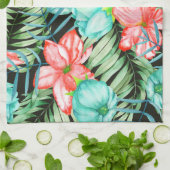 Palm Blätter und Blume Geschirrtuch (Gefaltet)