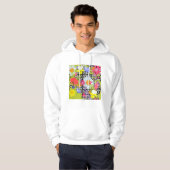 Palm Blätter und Blume Hoodie (Vorne ganz)