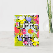 Palm Blätter und Blume Karte