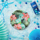 Palm Blätter und Blume Pappteller (Party)