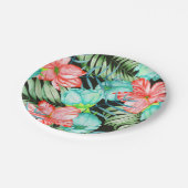 Palm Blätter und Blume Pappteller (Schrägansicht)