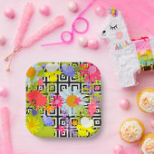 Palm Blätter und Blume Pappteller