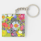 Palm Blätter und Blume Schlüsselanhänger (Rückseite)