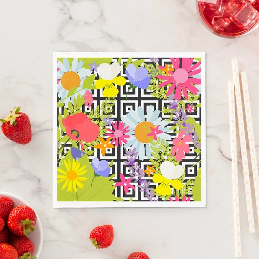 Palm Blätter und Blume Serviette