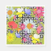 Palm Blätter und Blume Serviette (Vorderseite)