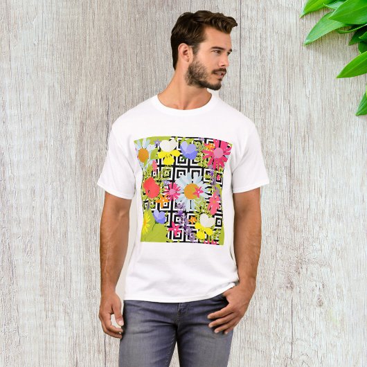 Palm Blätter und Blume T-Shirt