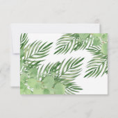 Palm Blätter und Eukalyptus Hochzeitliches Blattwe RSVP Karte (Rückseite)