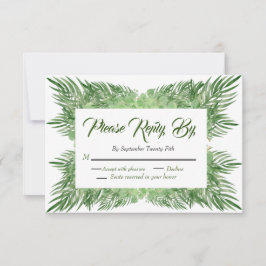 Palm Blätter und Eukalyptus Hochzeitliches Blattwe RSVP Karte