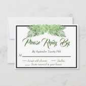 Palm Blätter und Eukalyptus Hochzeitliches Blattwe RSVP Karte (Vorderseite)