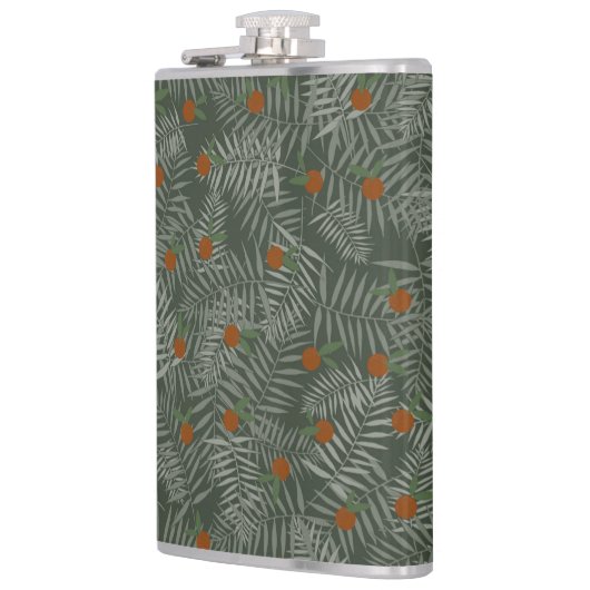 Palm-Blätter und Orangen Flachmann (Links)