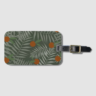 Palm-Blätter und Orangen Gepäckanhänger