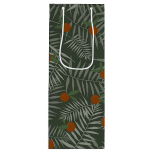 Palm-Blätter und Orangen Geschenktüte Für Weinflaschen