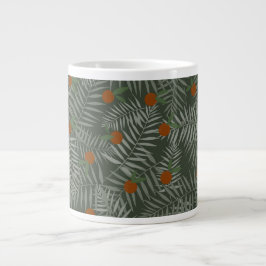 Palm-Blätter und Orangen Jumbo-Tasse