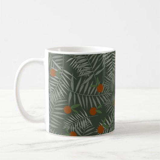 Palm-Blätter und Orangen Kaffeetasse (Links)
