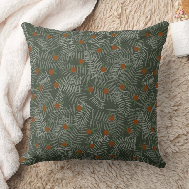 Palm-Blätter und Orangen Kissen (Decke)