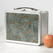 Palm-Blätter und Orangen Metall Brotdose (Beispiel)