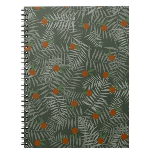 Palm-Blätter und Orangen Notizblock (Vorderseite)