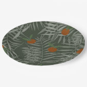 Palm-Blätter und Orangen Pappteller (Schrägansicht)