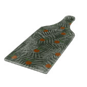 Palm-Blätter und Orangen Schneidebrett (Ecke)