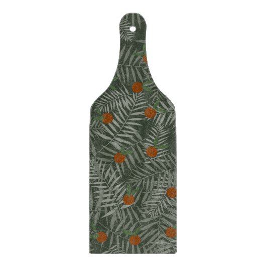 Palm-Blätter und Orangen Schneidebrett (Vorderseite)