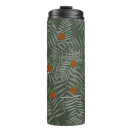 Palm-Blätter und Orangen Thermosbecher