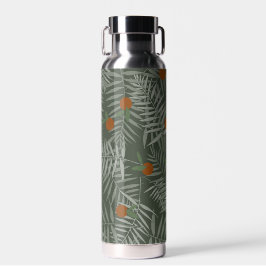 Palm-Blätter und Orangen Trinkflasche