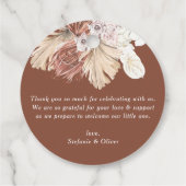 Palm Blätter und Orchids Wreath Boho Baby Shower Geschenkanhänger (Rückseite)