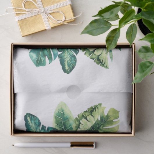 Palm Blätter Weißes Gold Seidenpapier (Geschenk)