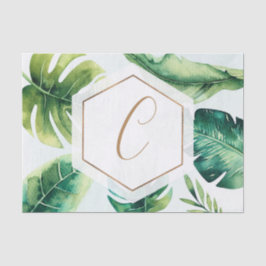 Palm Blätter Weißes Gold Seidenpapier