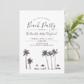 Palm Breeze | Post Wedding Beach Party Einladung (Stehend Vorderseite)