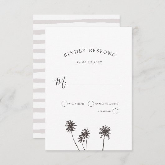 Palm Breeze | RSVP Karte (Vorne/Hinten)