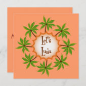Palm Circle Luau Einladung (Vorne/Hinten)