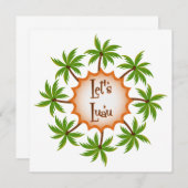 Palm Circle Luau Einladung (Vorne/Hinten)