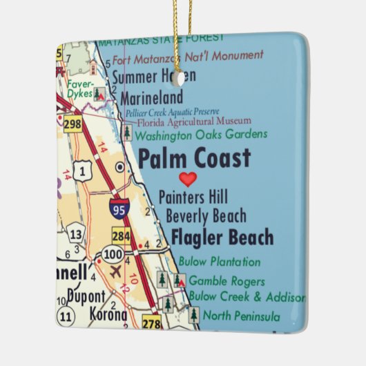 Palm Coast FL Map Keramikornament (Links)