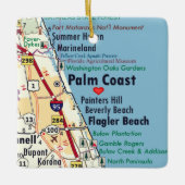 Palm Coast FL Map Keramikornament (Vorderseite)
