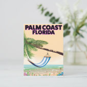 Palm Coast Florida Reiseplakat. Postkarte (Stehend Vorderseite)