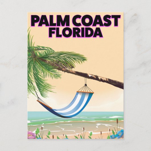Palm Coast Florida Reiseplakat. Postkarte (Vorderseite)