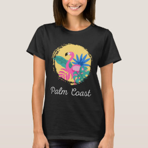 Palm Coast Florida Strand Tropisch Flamingo T-Shirt