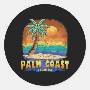 Palm Coast Florida Vintage-Antik-Souvenir Runder Aufkleber