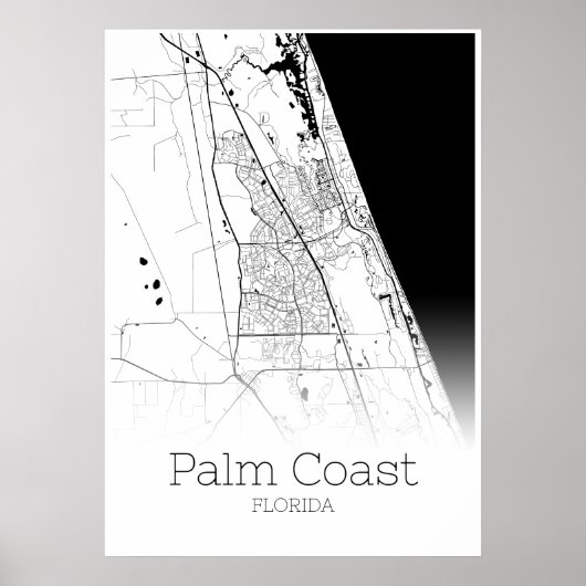 Palm Coast Map - Florida - City Map Poster (Vorne)