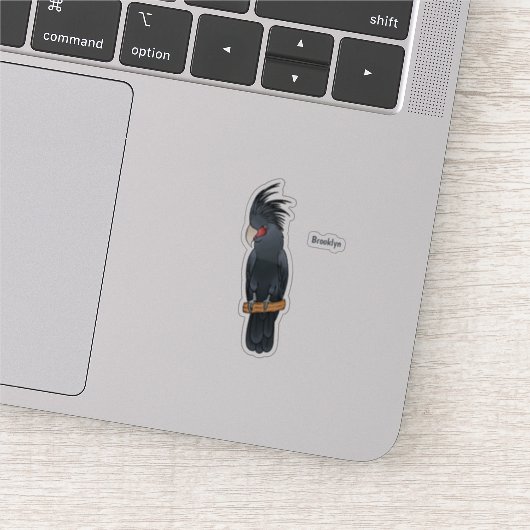 Palm Cockatoo Vogel Cartoon Illustration Aufkleber (Ausschnitt)